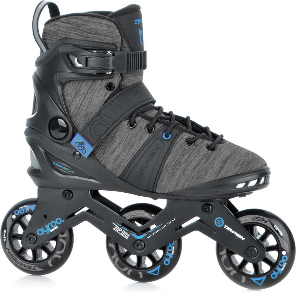 Tempish Inlineskates Ayroo 3x90 Heren 85a/blauw Maat 43 - Zwart