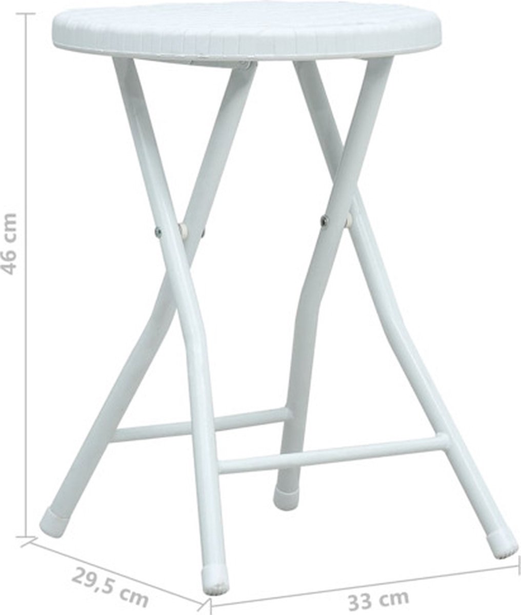 Vidaxl Tuinkrukken Inklapbaar 4 St Rattan-look Hdpe Wit