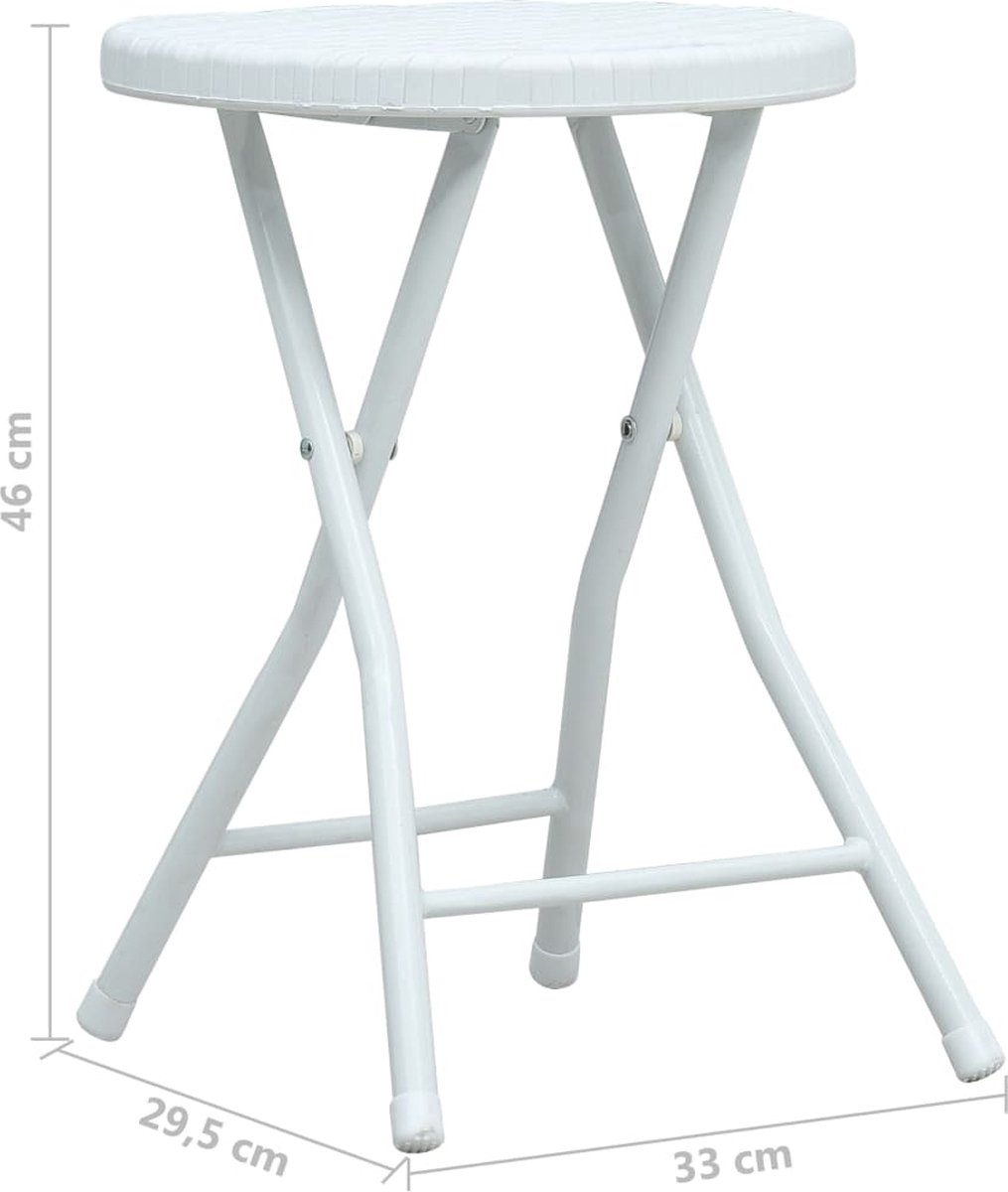Vidaxl Tuinkrukken Inklapbaar 4 St Rattan-look Hdpe Wit