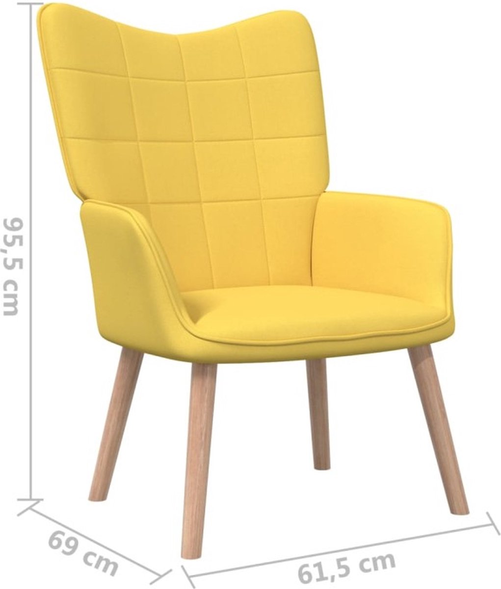 Vidaxl Relaxstoel Met Voetenbank Stof Mosterd - Geel