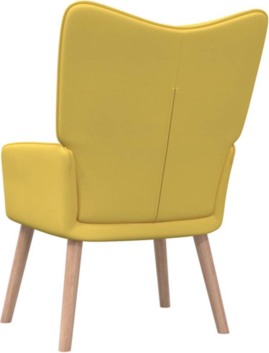 Vidaxl Relaxstoel Met Voetenbank Stof Mosterd - Geel