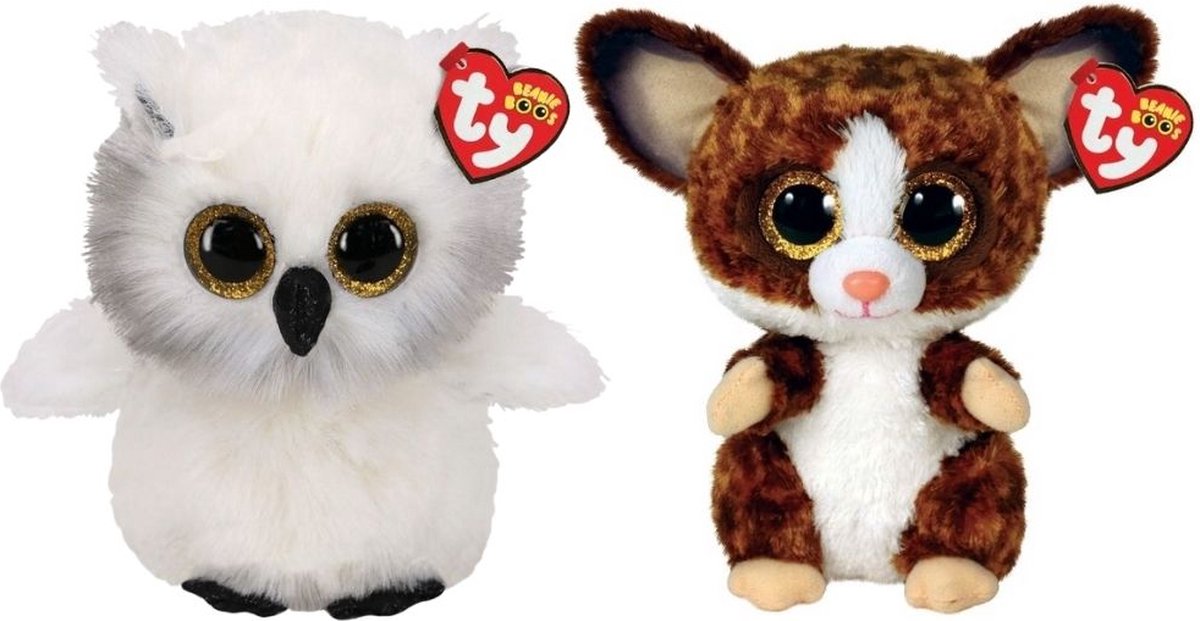 ty - Knuffel - Beanie Buddy - Austin Owl & Bush Baby Galago