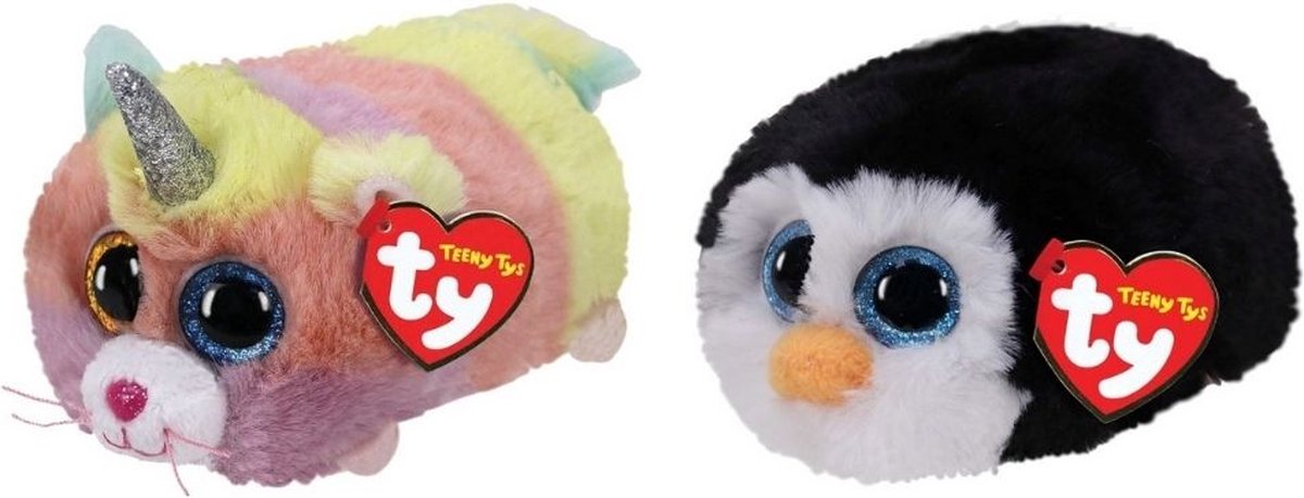 ty - Knuffel - Teeny &apos;s - Heather Cat & Waddles Penguin