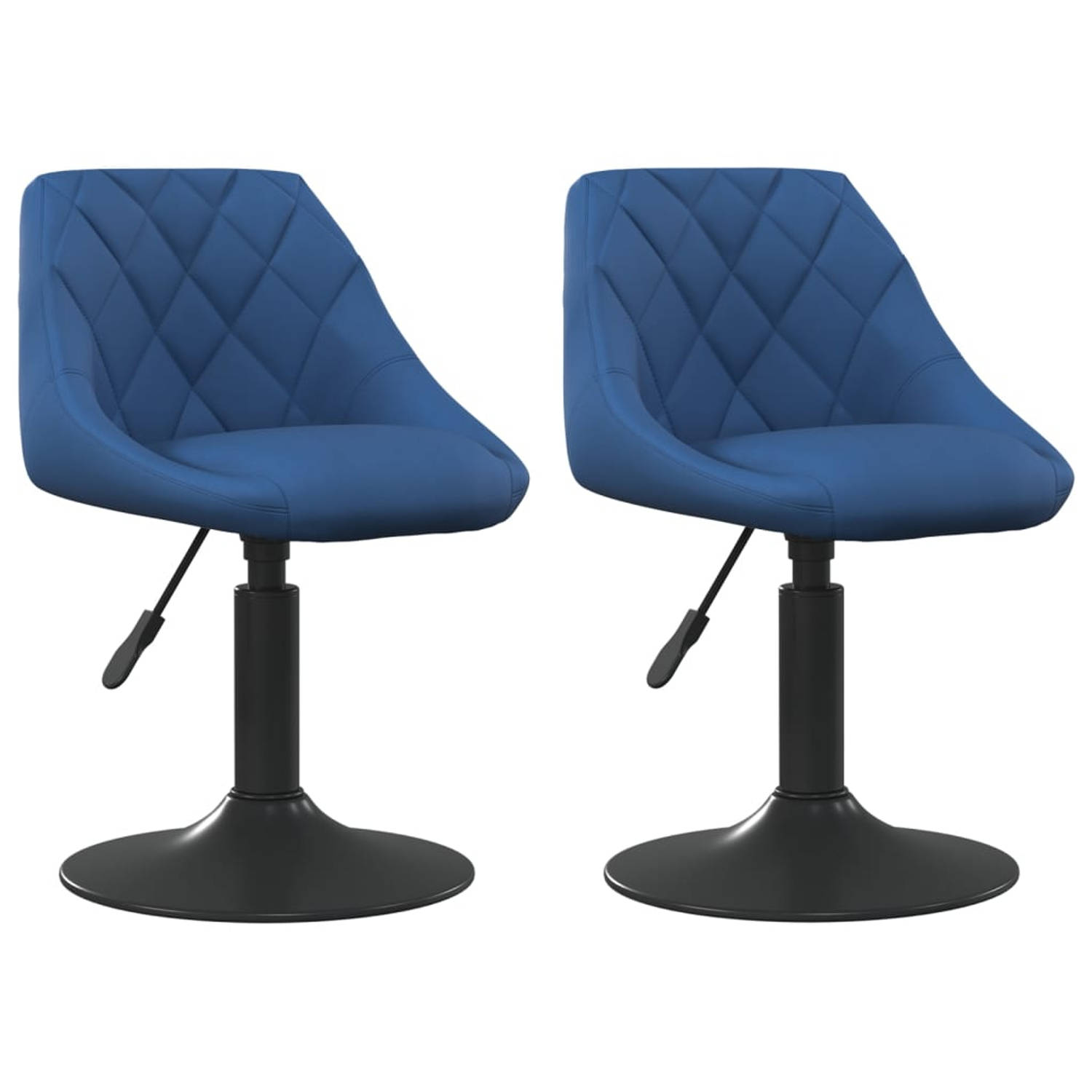 Vidaxl Eetkamerstoelen Draaibaar 2 St Fluweel - Blauw