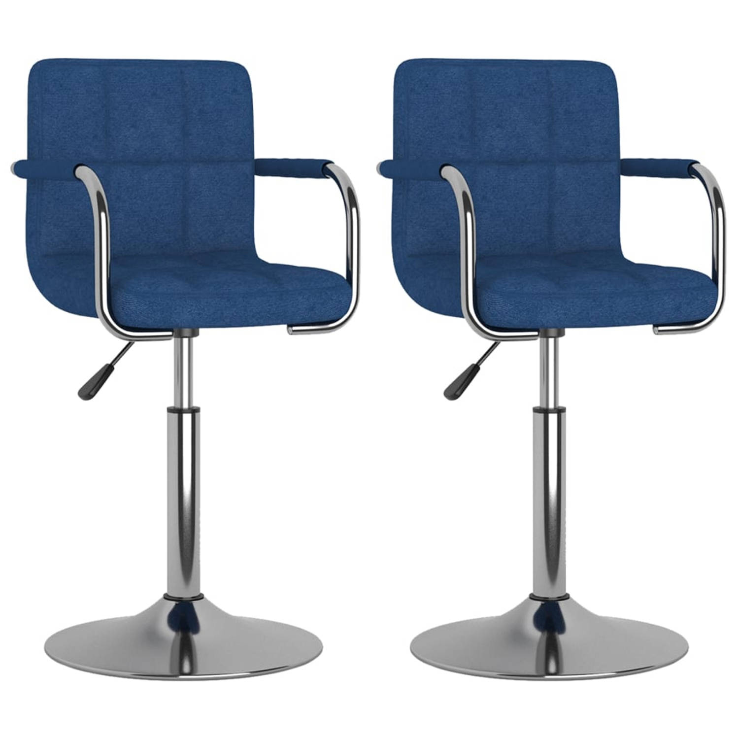 Vidaxl Eetkamerstoelen 2 St Draaibaar Stof - Blauw