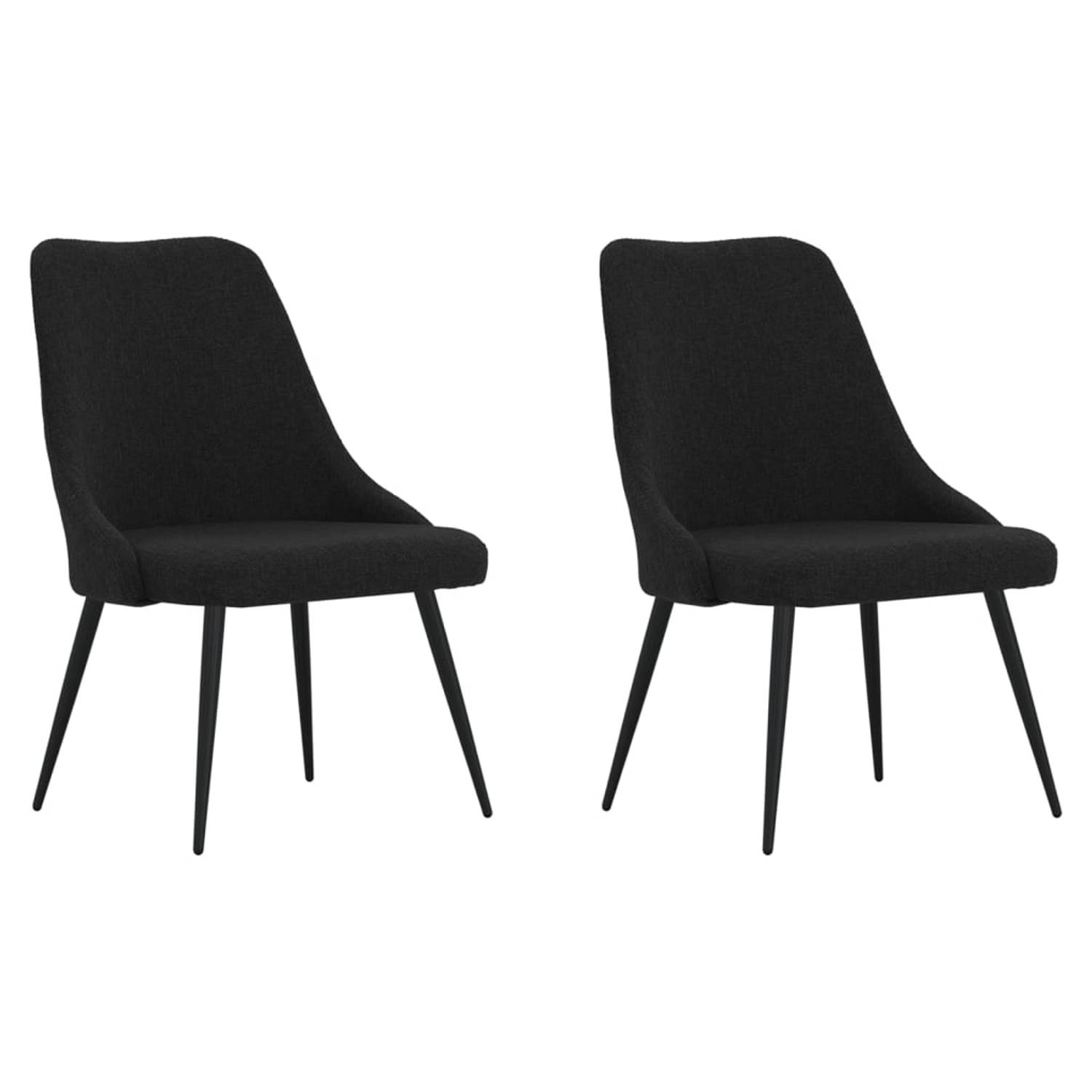 Vidaxl Eetkamerstoelen 2 St Stof - Zwart