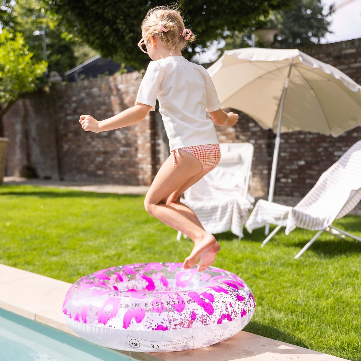 Swim Essentials Zwemband Neon Panterprint 90 Cm - Roze