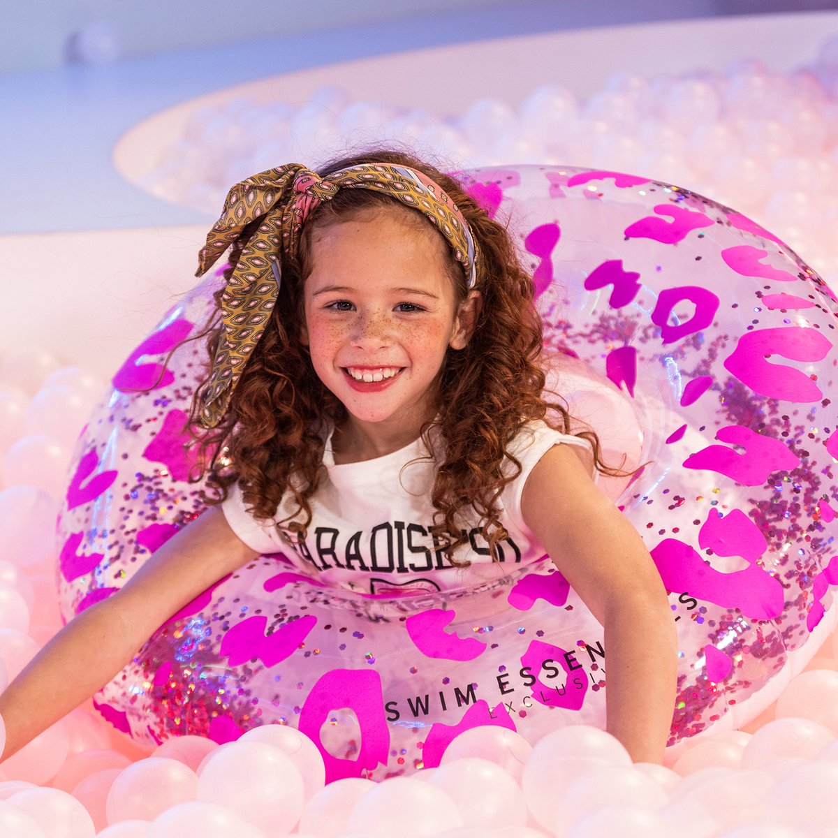 Swim Essentials Zwemband Neon Panterprint 90 Cm - Roze