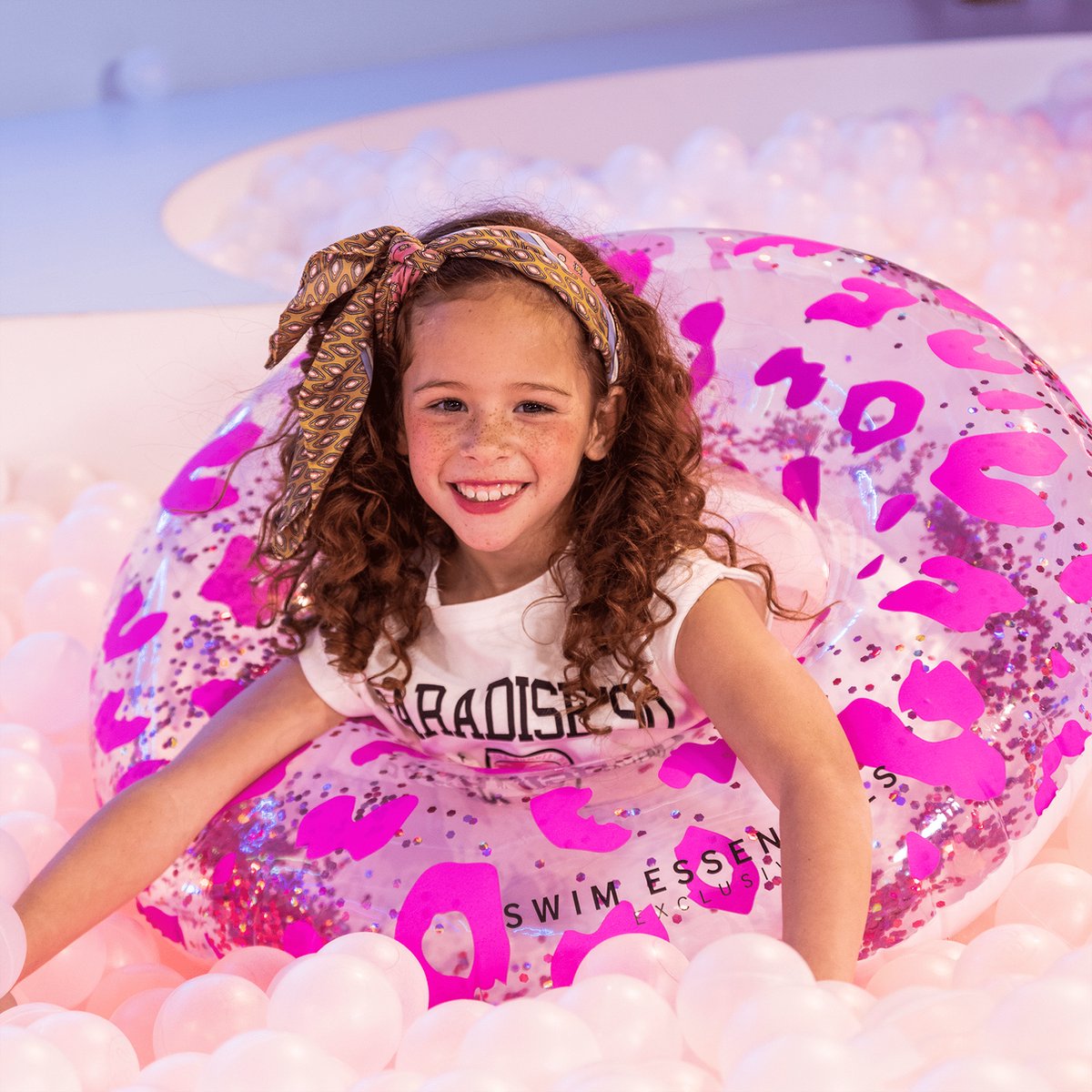 Swim Essentials Zwemband Neon Panterprint 90 Cm - Roze