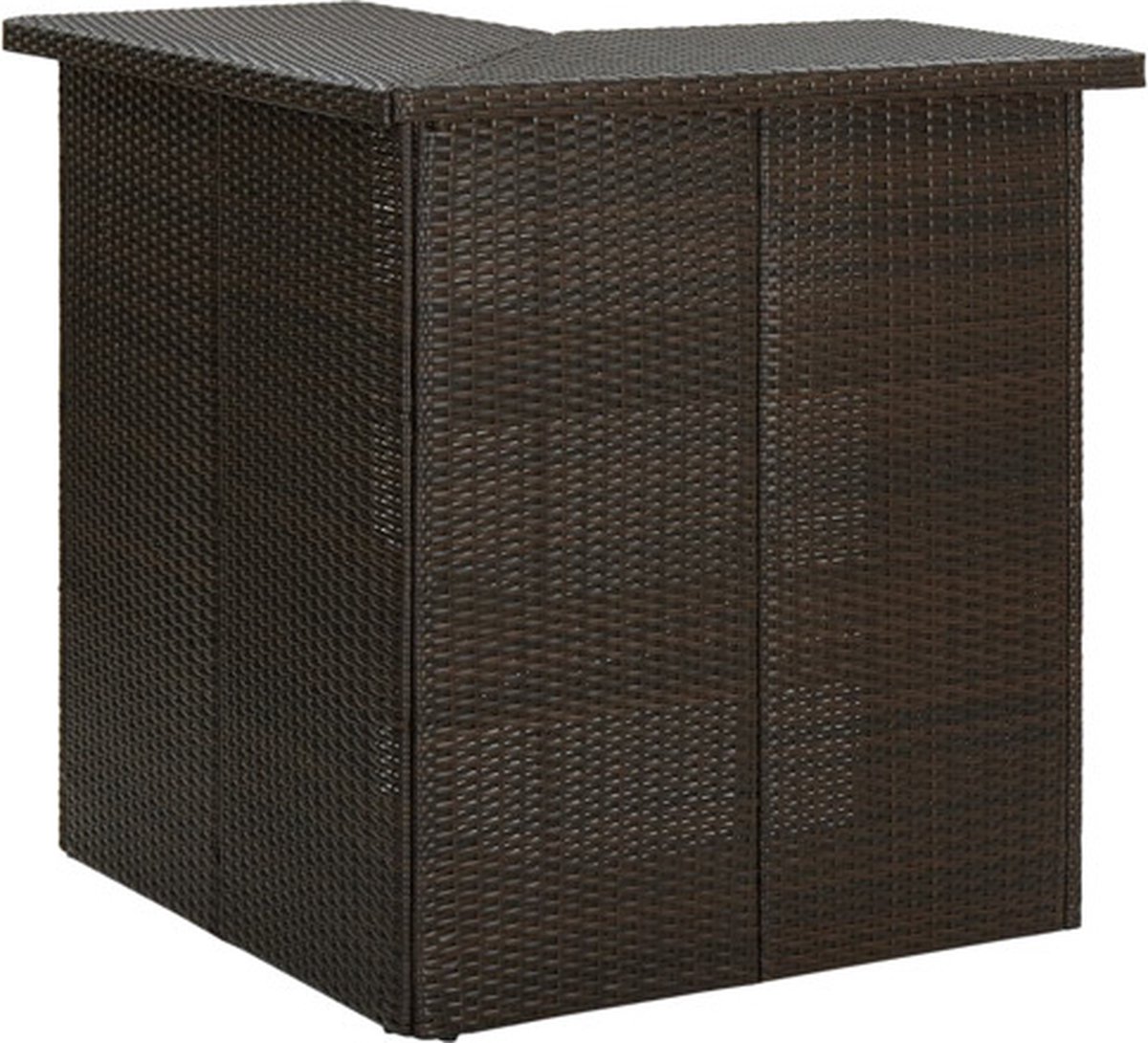 Vidaxl Hoekbartafel 100x50x105 Cm Poly Rattan - Bruin