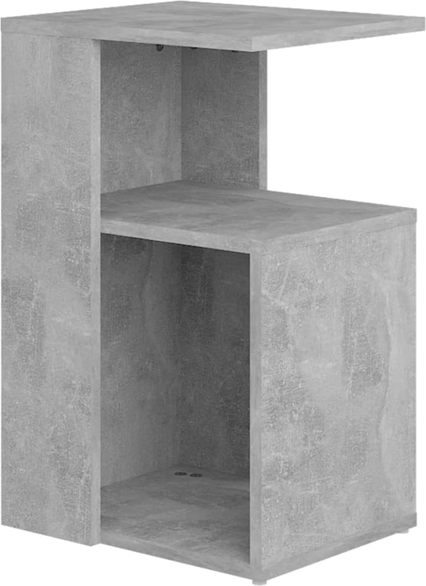 Vidaxl Bijzettafel 36x30x56 Cm Spaanplaat Beton - Gris