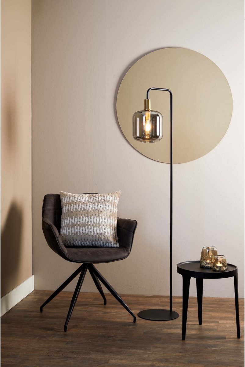 Light & Living Lekar Staande Lamp Transparant - Zwart