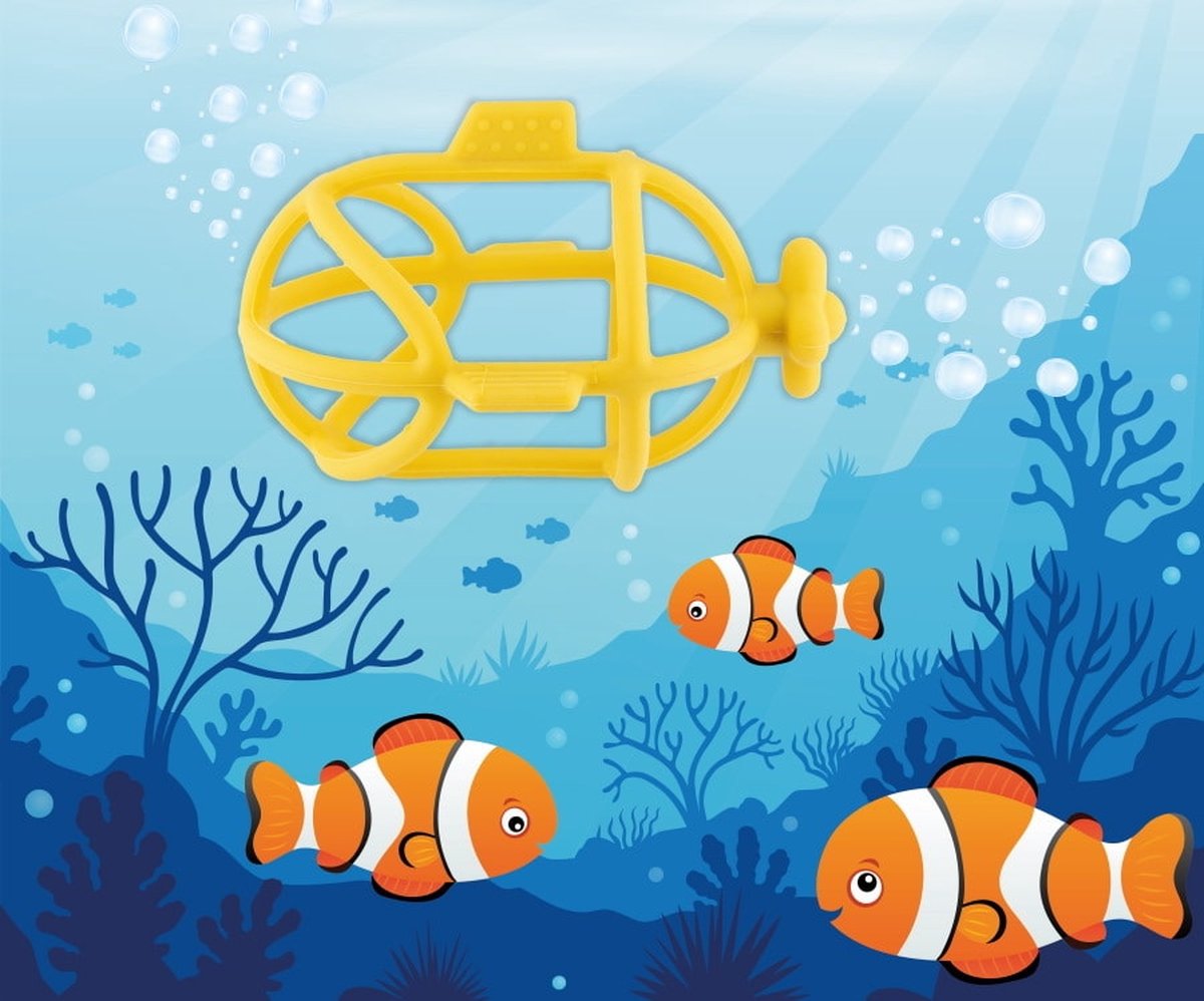 Bo Jungle B-submarine Siliconen Bijtspeeltje Onderzeeër - Geel