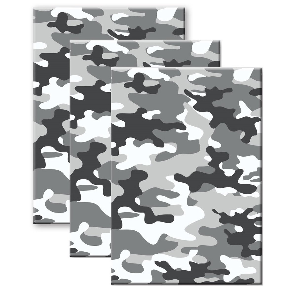 Set Van 2x Stuks Camouflage/legerprint Luxe Schrift/notitieboek Gelinieerd A4 Formaat - Notitieboek - Grijs