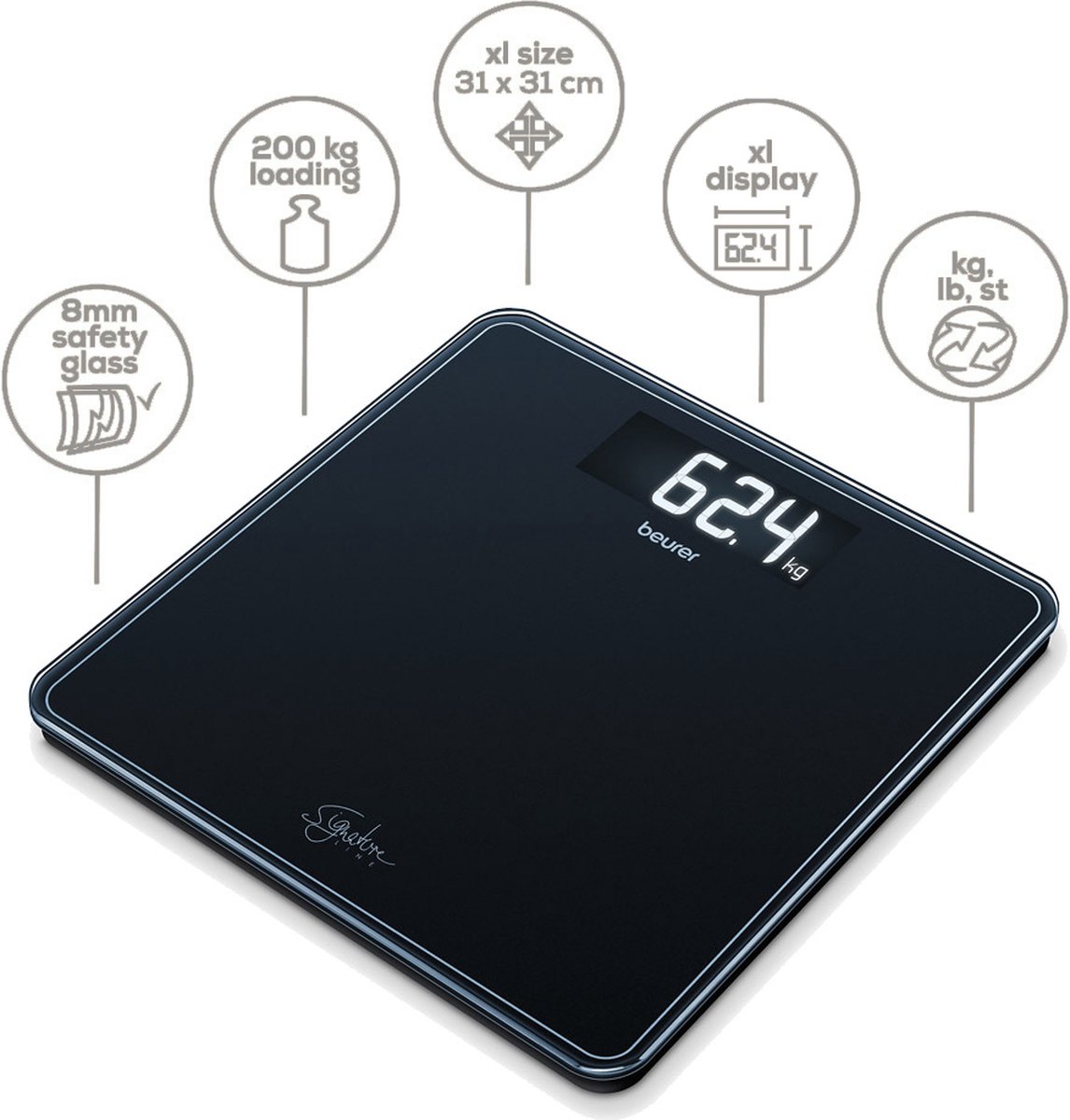Beurer Signature Line Personenweegschaal Gs 400 - Zwart