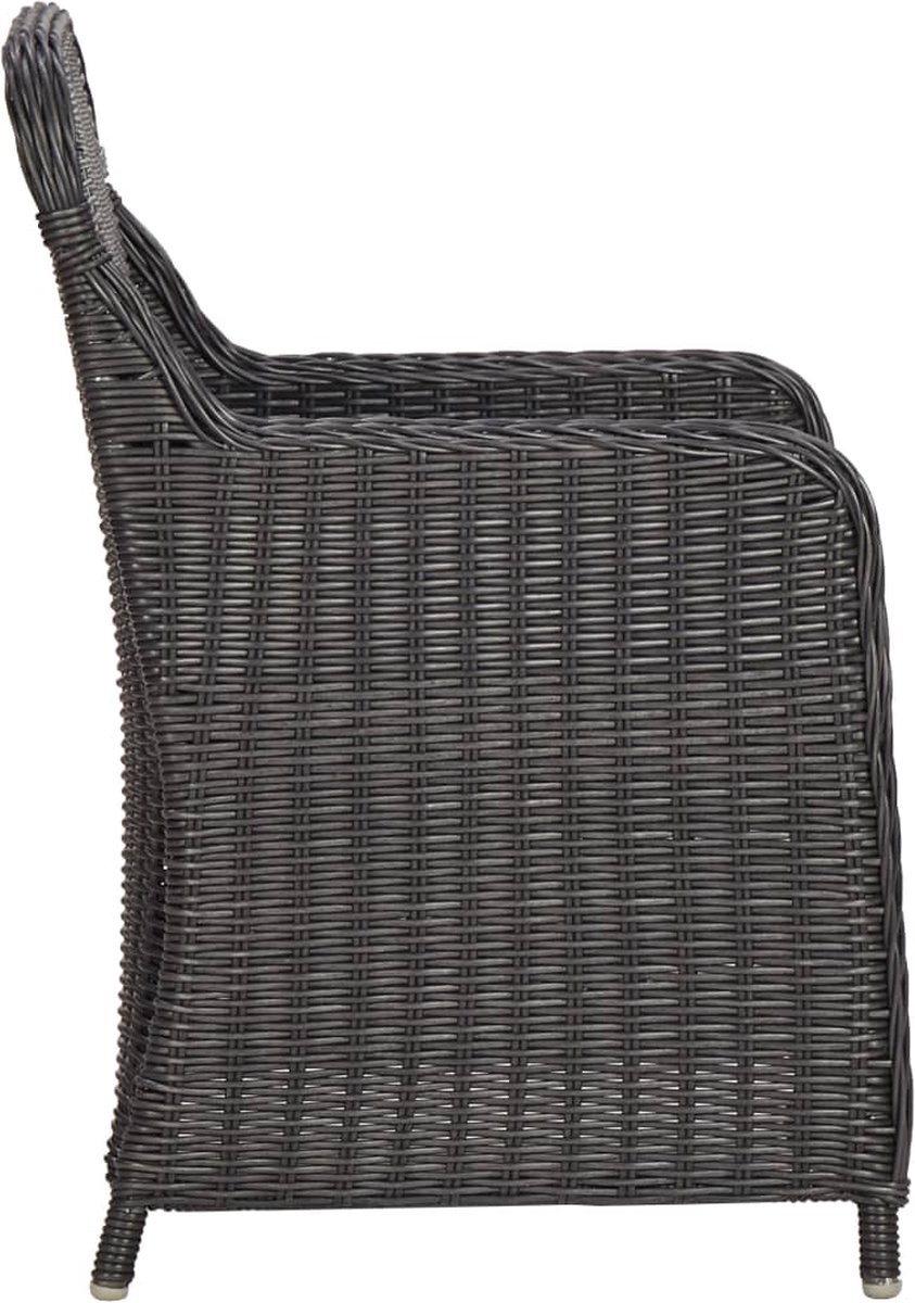 Vidaxl 3-delige Bistroset Met Kussens Poly Rattan - Zwart