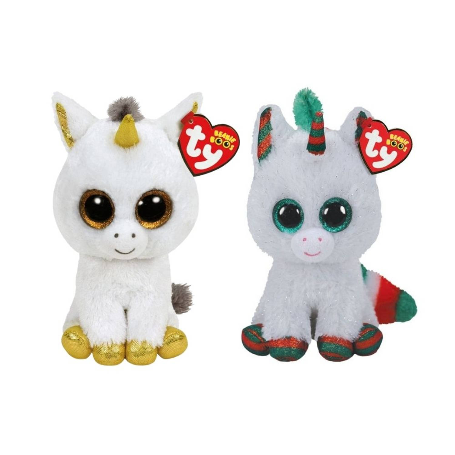 ty - Knuffel - Beanie Boo&apos;s - Pegasus Unicorn & Christmas Unicorn