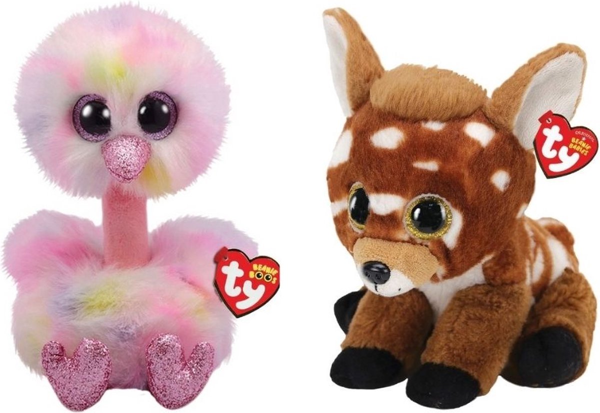 ty - Knuffel - Beanie Buddy - Avery Ostrich & Buckley Deer