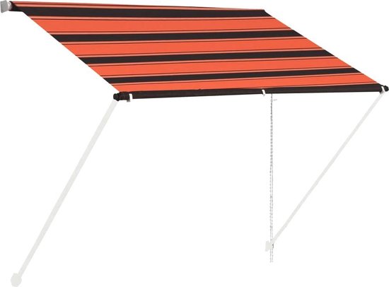 Vidaxl Luifel Uittrekbaar 100x150 Cm Oranje En - Bruin