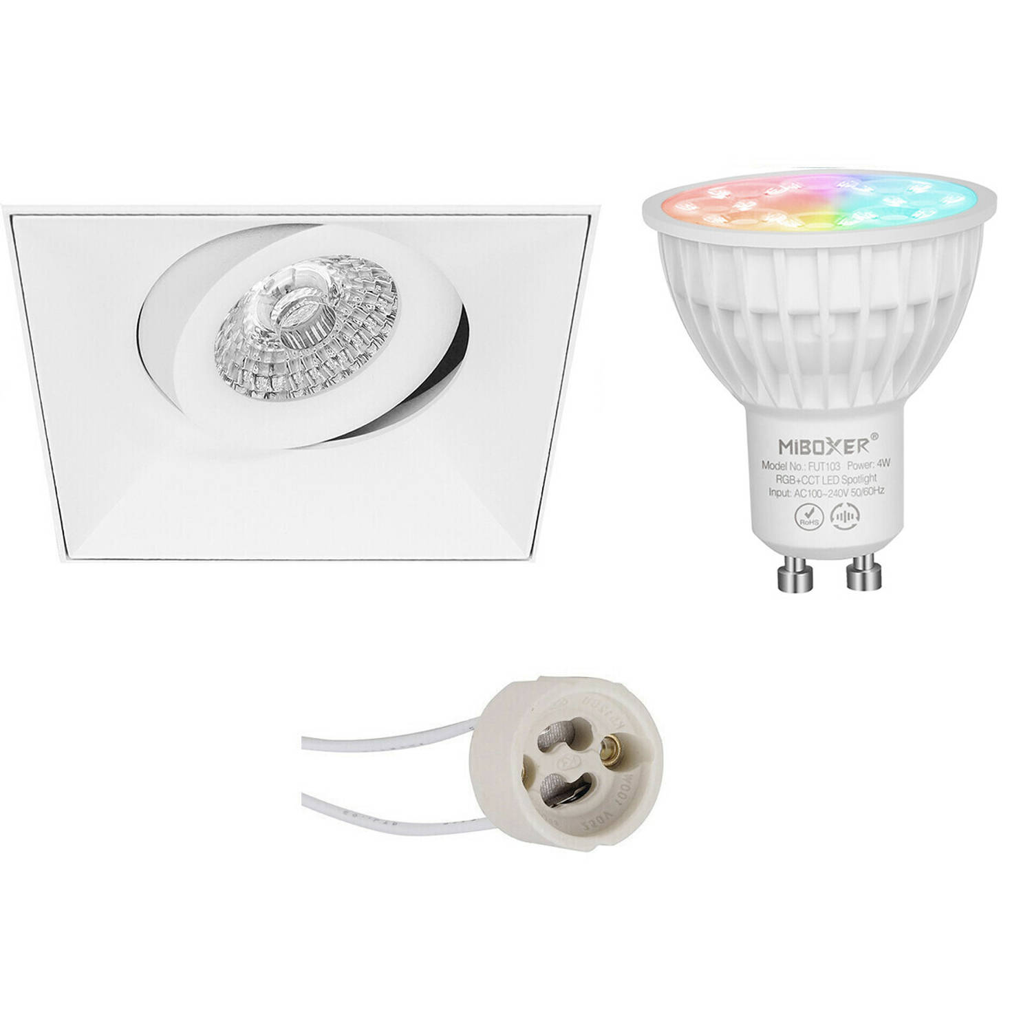 Mi-light Miboxer - Led Spot Set Gu10 - Smart Led - Wifi Led - Slimme Led - 4w - Rgb+cct - Aanpasbare Kleur - Dimbaar -