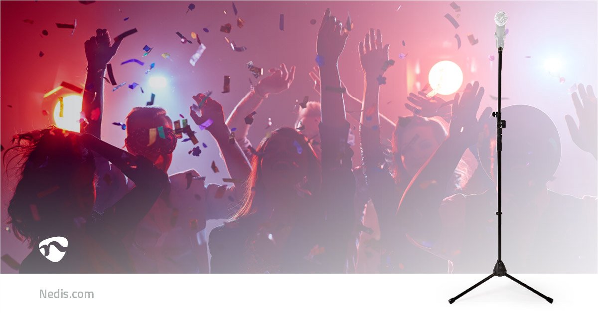 Nedis Microfoonstandaard - Zwart - Ja