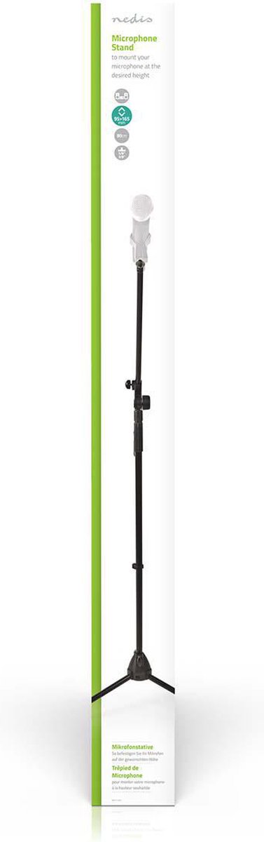 Nedis Microfoonstandaard - Zwart - Ja