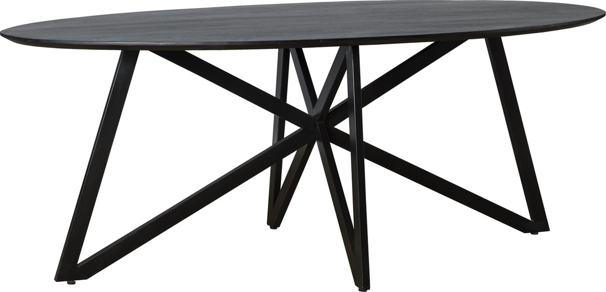 Livingfurn Eetkamertafel Oslo - Web - Acasia Hout - 200 Cm - Zwart