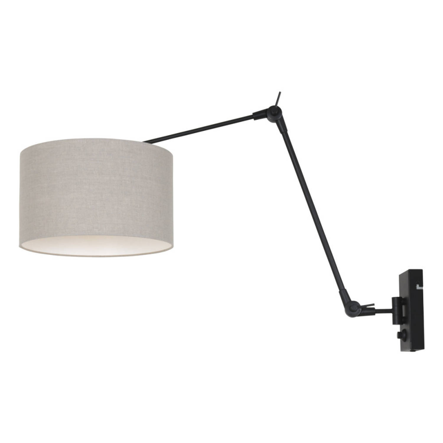 Steinhauer Wandlamp Prestige Chic 8119 Kap Grijs Linnen - Negro