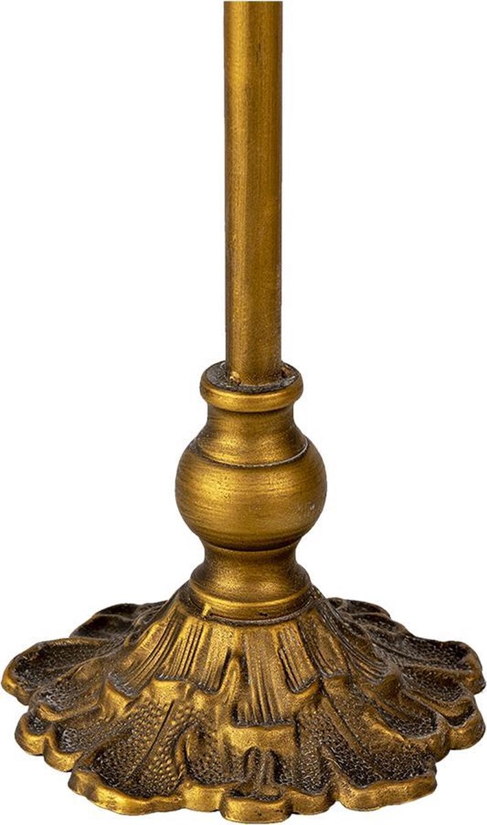 Clayre & Eef Kandelaar Ø 14*51 Cmkleurig Ijzer Kaarsenstandaard Kaarsenhouderkleurig Kaarsenstandaard - Goud