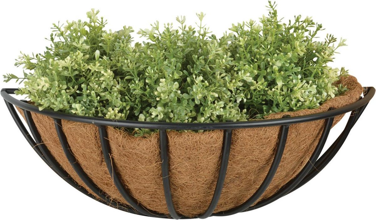 Esschert Design Metalen Hanging Basket/ruif Voor Aan De Wand/muur 50 X 19 Cm - Plantenbakken - Zwart