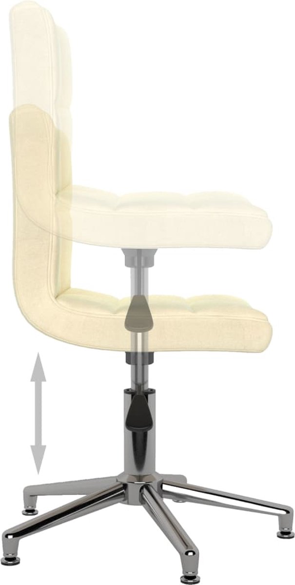 Vidaxl Eetkamerstoelen 2 St Draaibaar Stof Crèmekleurig