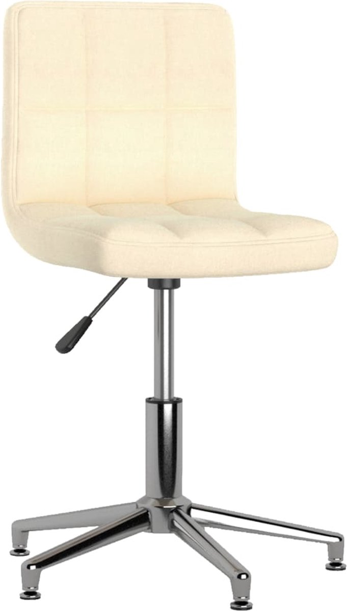 Vidaxl Eetkamerstoelen 2 St Draaibaar Stof Crèmekleurig