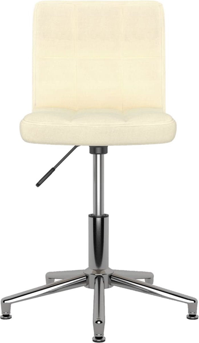 Vidaxl Eetkamerstoelen 2 St Draaibaar Stof Crèmekleurig
