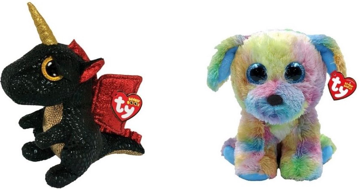 ty - Knuffel - Beanie Boo&apos;s - Grindal Dragon & Max Dog