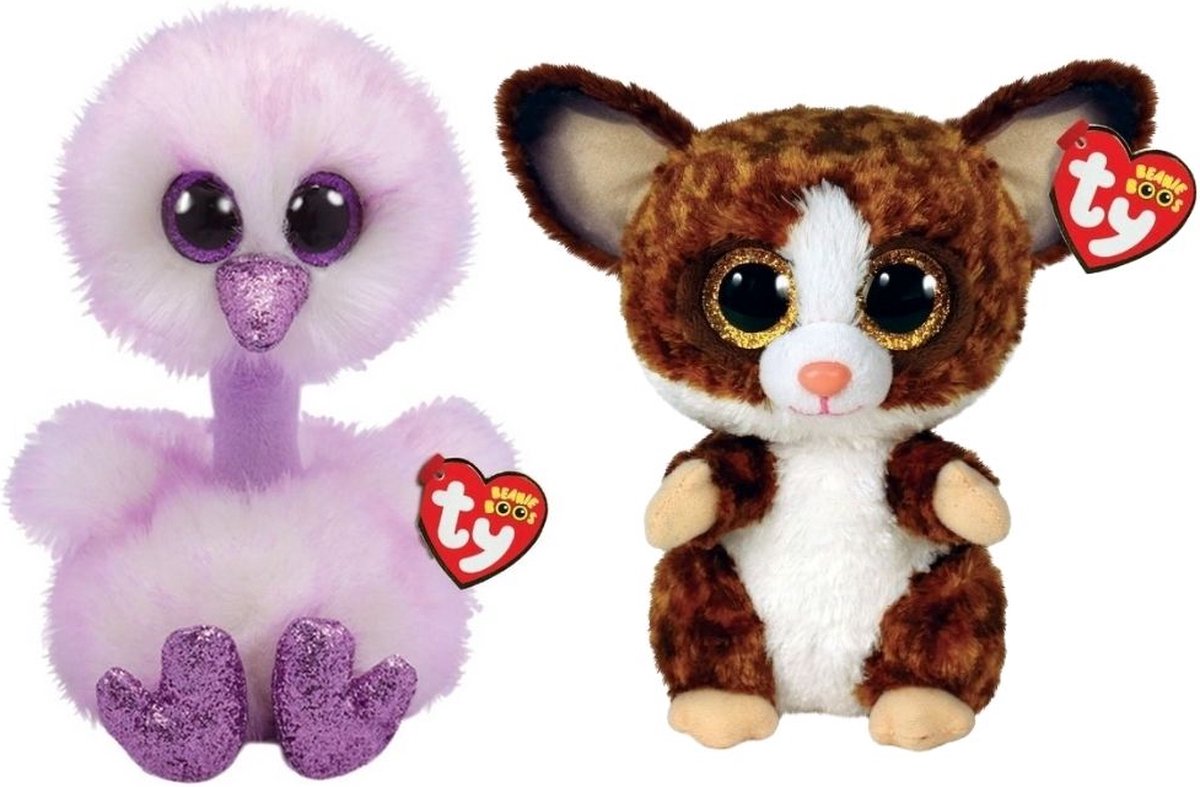 ty - Knuffel - Beanie Buddy - Kenya Ostrich & Bush Baby Galago