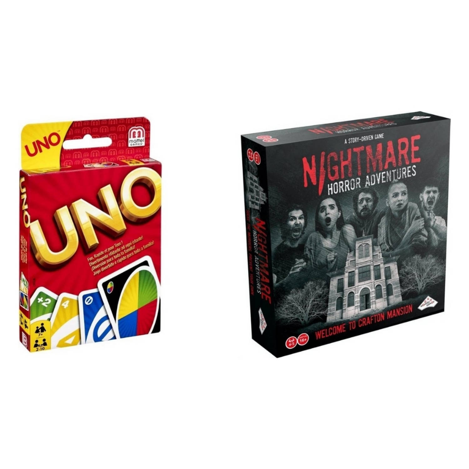 Spellenbundel - 2 Stuks - Uno & Nightmare Horror Adventures