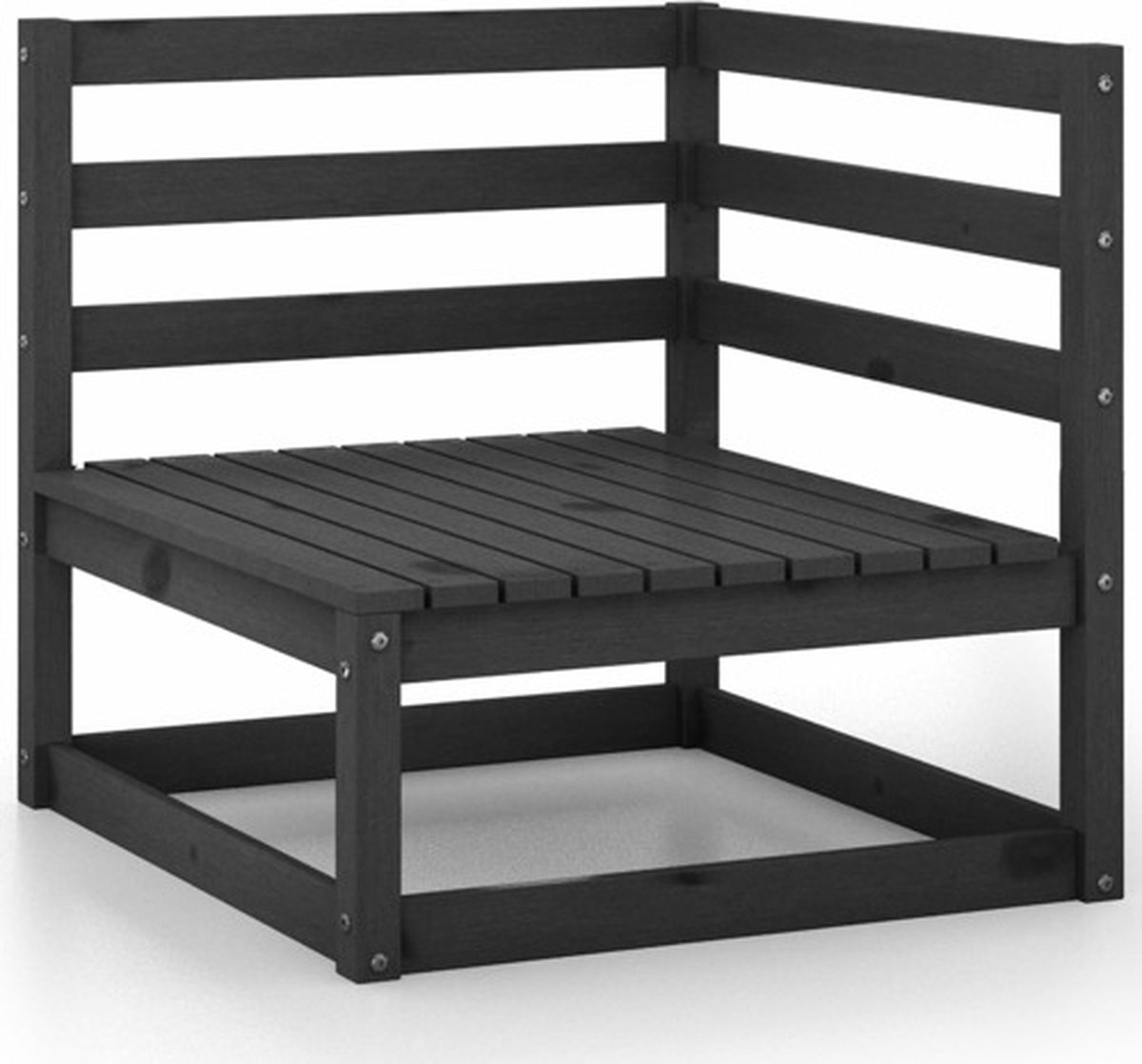 Vidaxl Tuinbank 2-zits Massief Grenenhout - Zwart