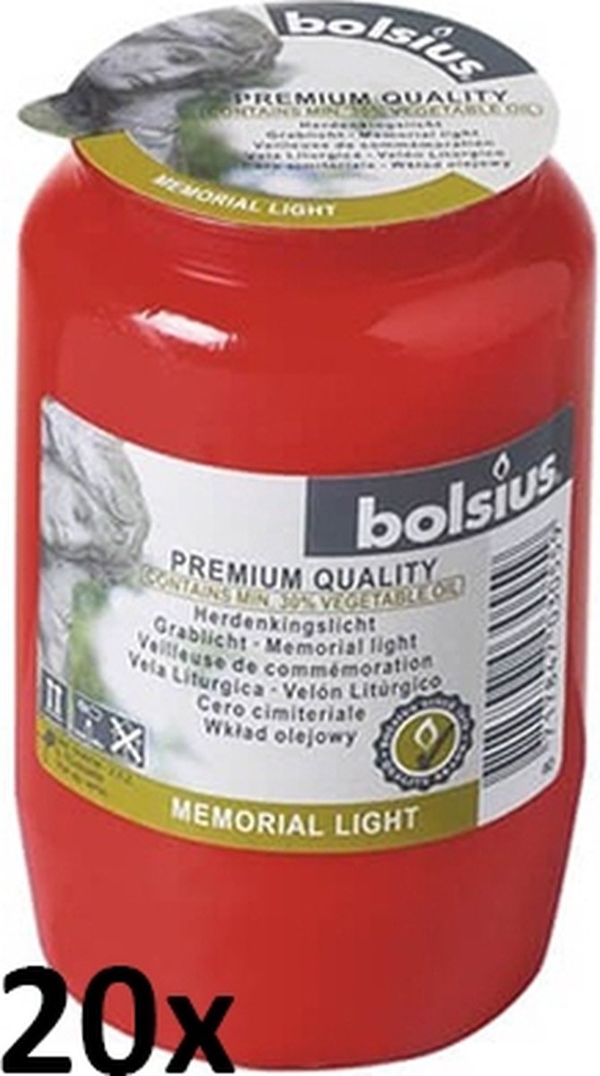 Bolsius Herdenkingslichten 20 St Compo No 3 - Rood