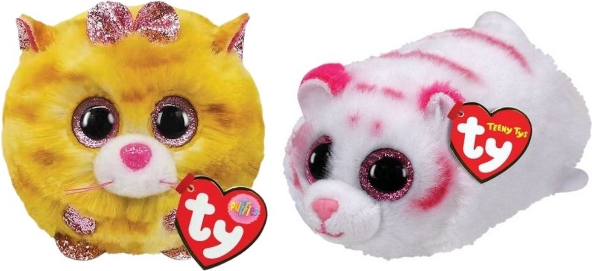 ty - Knuffel - Teeny Puffies - Tabitha Cat & Tabor Tiger