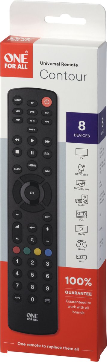 OneForAll Een Voor Alle Urc1280 Universele Afstandsbediening 8 Apparaten - - Zwart