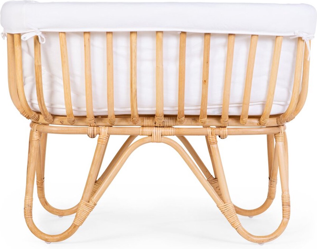Childhome Wieg Met Matras Rechthoekig 90x50 Cm Rattan - Bruin