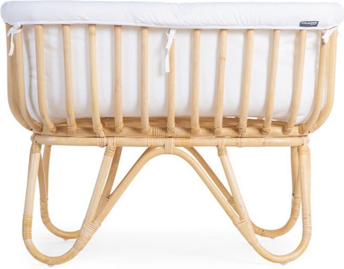 Childhome Wieg Met Matras Rechthoekig 90x50 Cm Rattan - Bruin