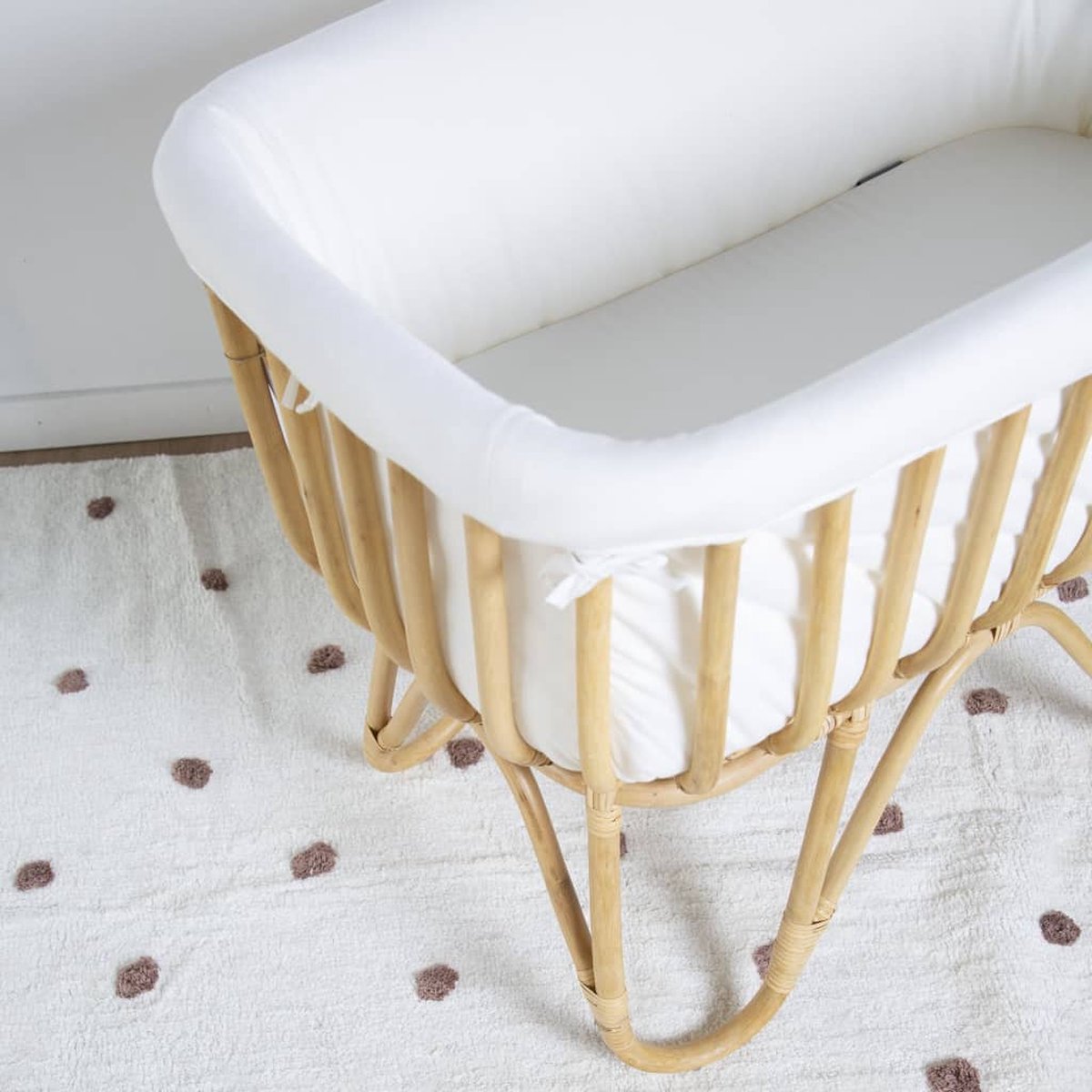 Childhome Wieg Met Matras Rechthoekig 90x50 Cm Rattan - Bruin