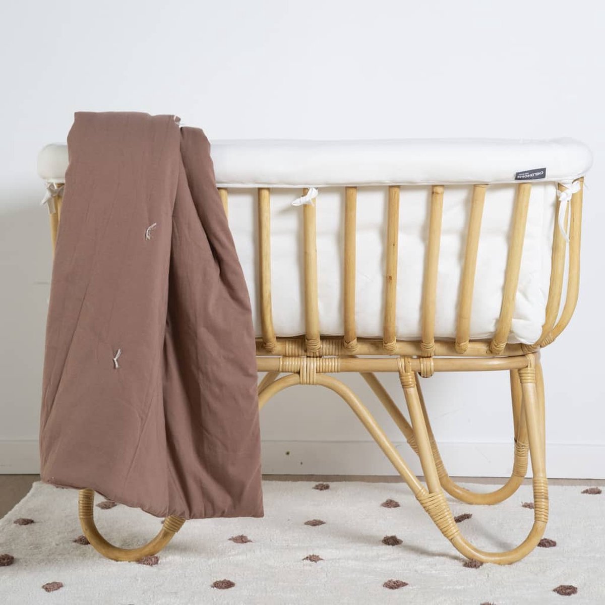 Childhome Wieg Met Matras Rechthoekig 90x50 Cm Rattan - Bruin