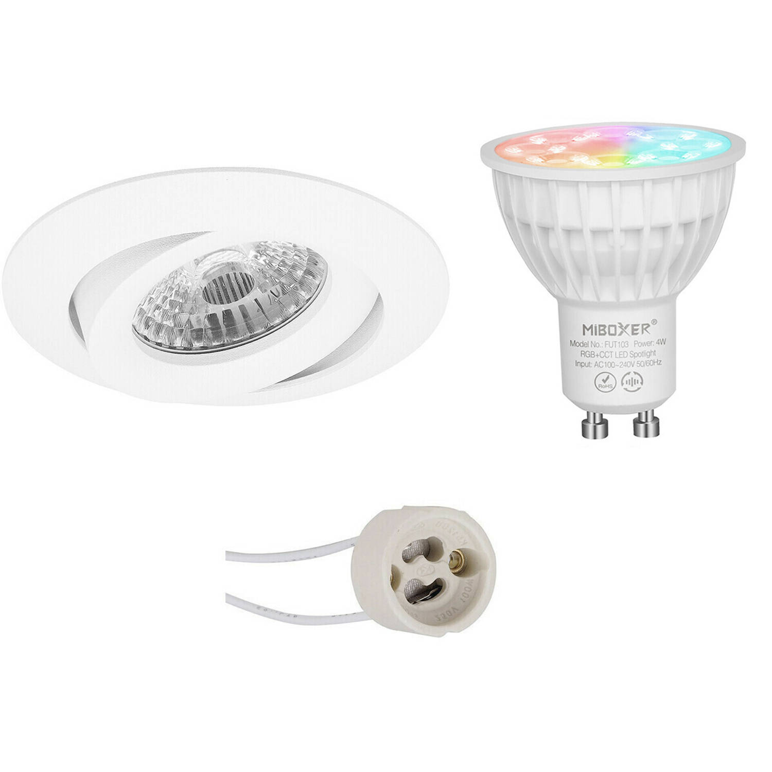 Mi-light Miboxer - Led Spot Set Gu10 - Smart Led - Wifi Led - Slimme Led - 4w - Rgb+cct - Aanpasbare Kleur - Dimbaar -