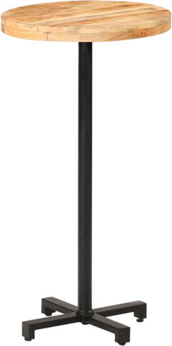 Vidaxl Bartafel Rond Ø60x110 Cm Ruw Mangohout - Bruin