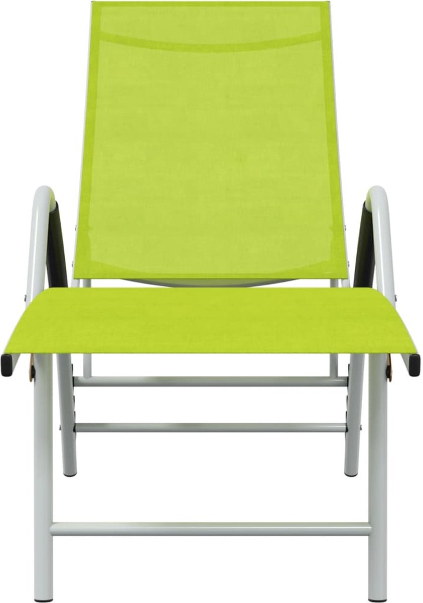 Vidaxl Ligbed Textileen En Aluminium - Groen