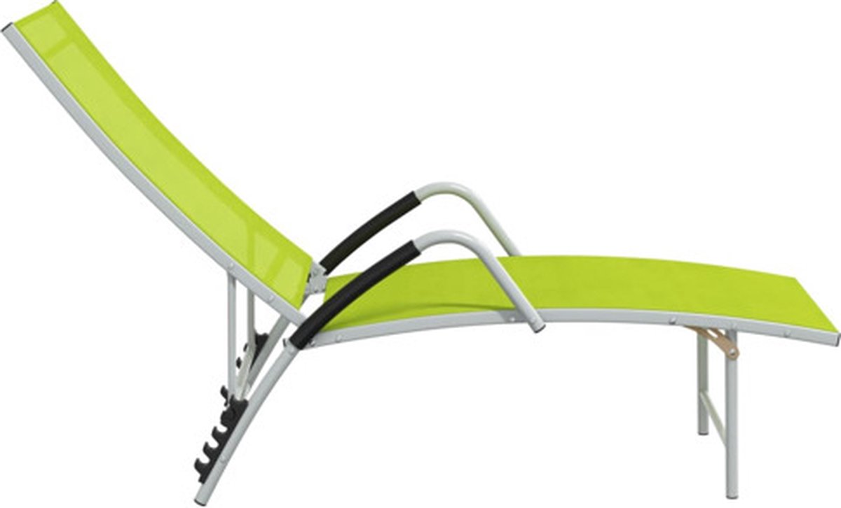 Vidaxl Ligbed Textileen En Aluminium - Groen