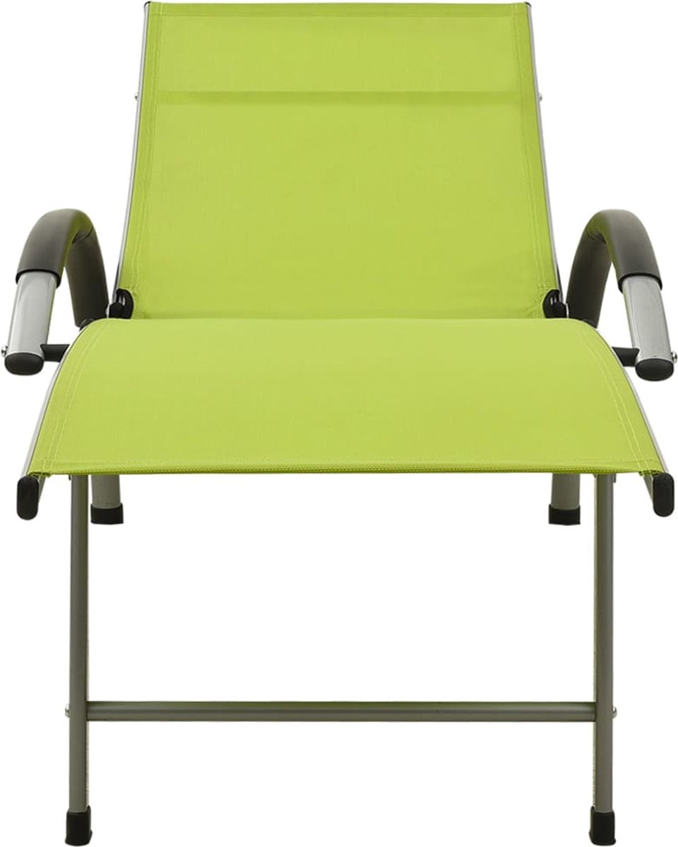 Vidaxl Ligbed Textileen En Aluminium - Groen