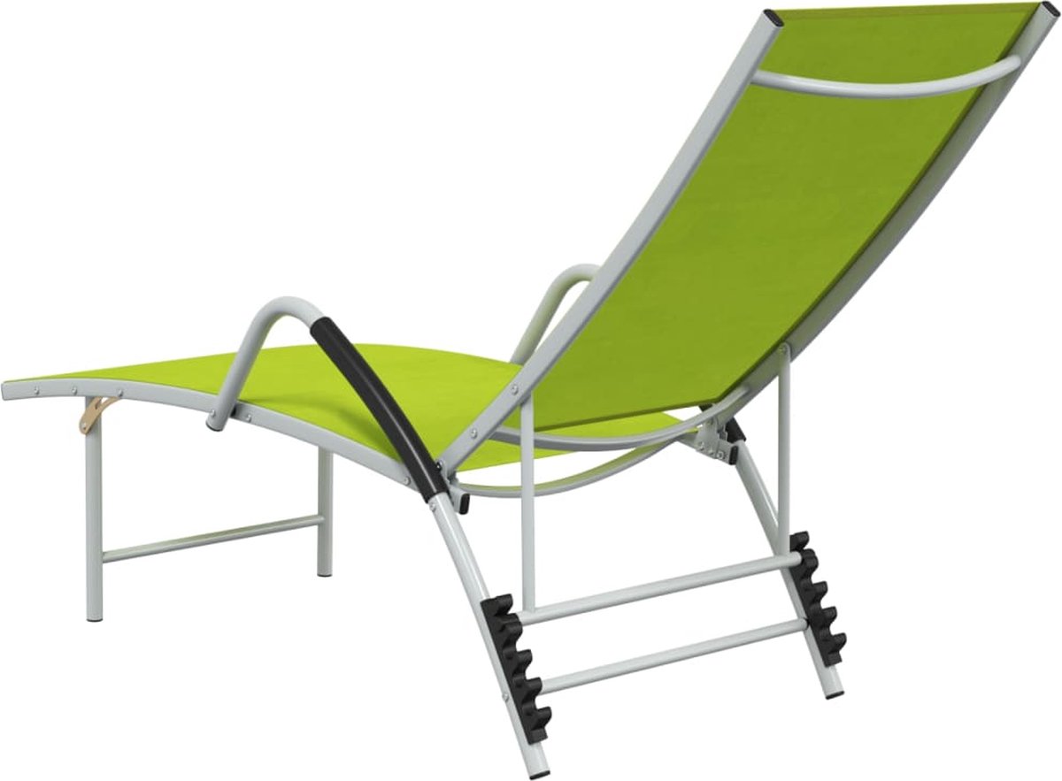 Vidaxl Ligbed Textileen En Aluminium - Groen